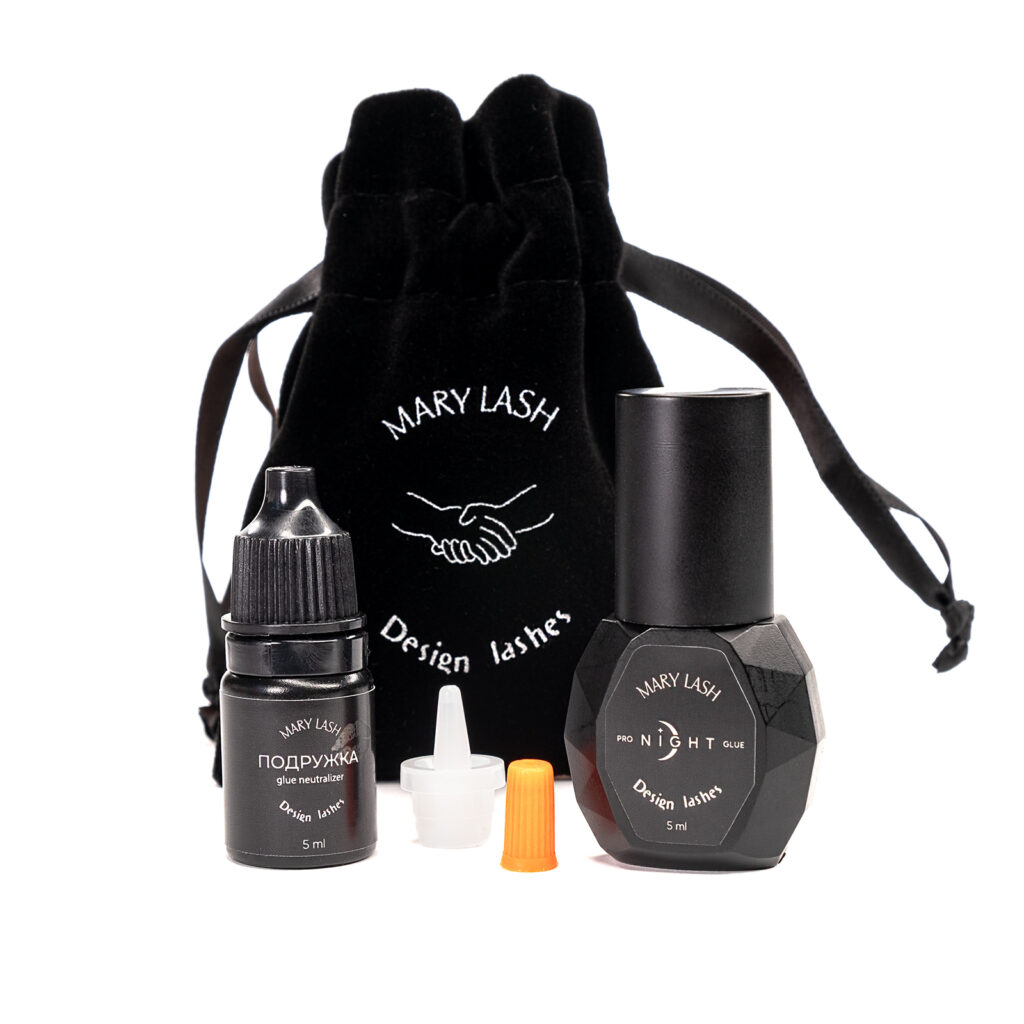 Design Lashes & MARY LASH / клей для нарощення вій NIGHT 5 ml  + нейтралізатор