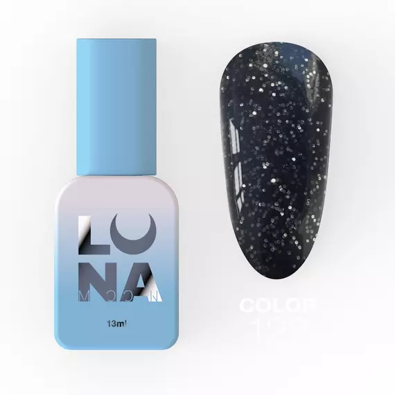 LUNA / Гель-лак / Color №122 / чорний з золотими блискітками / 13 мл