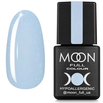 MOON FULL / Barbie color Rubber base №02 / Ніжно-блакитний з дрібним шимером / 8 мл