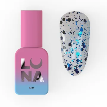 LUNA / Top Glassy / прозорий з синіми пластівцями / 13 мл
