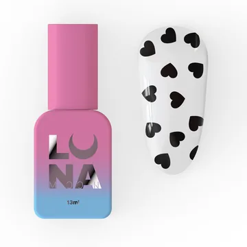 LUNA / Top Romantic Black / прозорий з чорними серцями / 13 мл