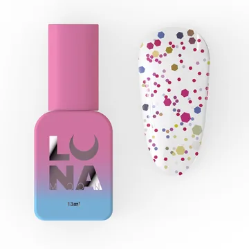 LUNA / Top Confetti / прозорий з кольоровою крихтою / 13 мл