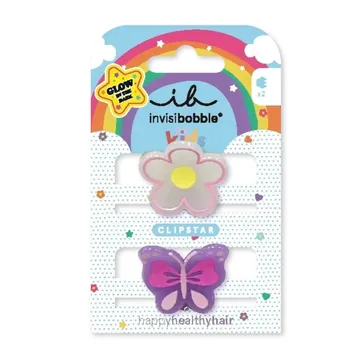 Invisibobble / Заколка для волосся / CLIPSTAR GLOW KIDS Happy Flower