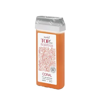 Ital Wax / Гібридний теплий віск у картриджі / Top Line / Корал / 100 мл