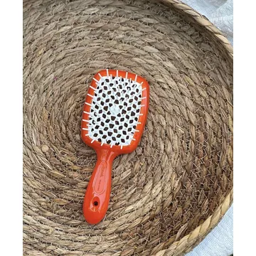 Janeke / Гребінець для волосся / Помаранчевий з білим / Superbrush