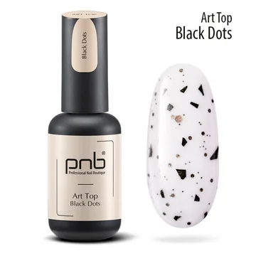 PNB / Art Top matte / Black Dots / матовий з чорною крихтою / 8 мл (Розпродаж. Термін 04.22)
