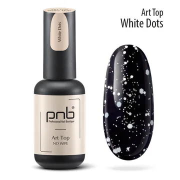 PNB / Art Top / White Dots / прозорий з білими фігурами /  8 мл (Розпродаж. Термін 11.24)