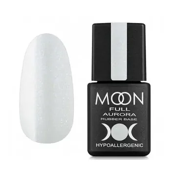 MOON FULL / Aurora Shimmer Rubber Base №2001 / білий з дрібним шимером