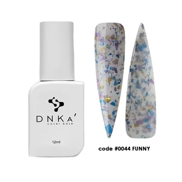 DNK'a / Cover Base #0044 / Funny / світло-сірий з різнокольоровою поталлю / 12 мл