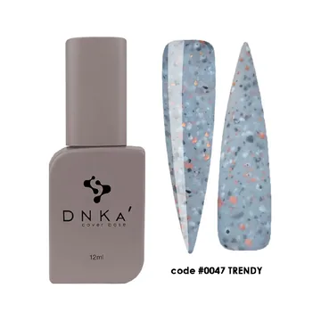 DNK'a / Cover Base #0047 / Trendy / синьо-сірий з різнокольоровою поталлю / 12 мл