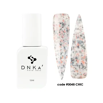 DNK'a / Cover Base #0048 / Chic / молочний з різнокольоровою поталлю / 12 мл